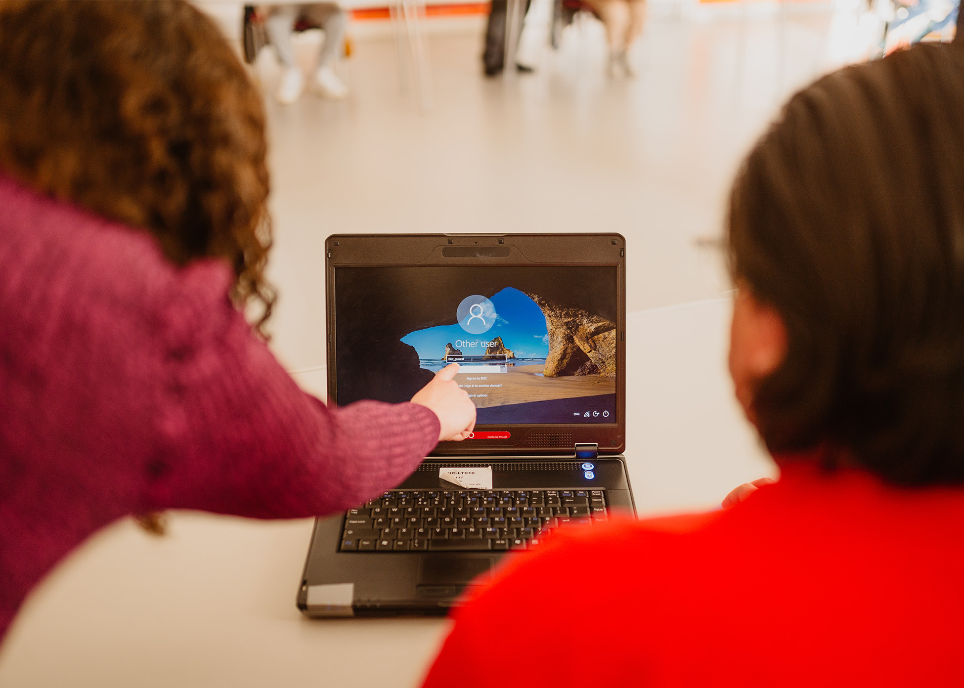 A person using a laptop